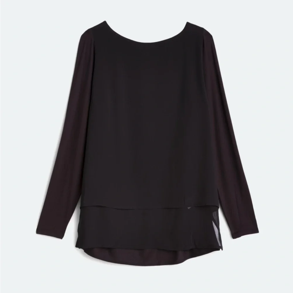 Michael Kors Black Fitted Long Sleeve Blouse